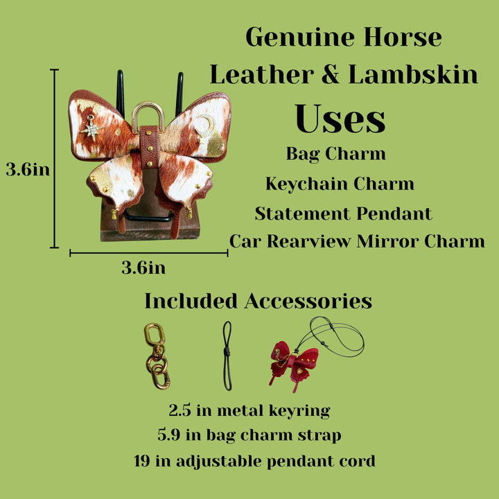 Horsehair & Lambskin Butterfly Bag Charm — product photograph 5