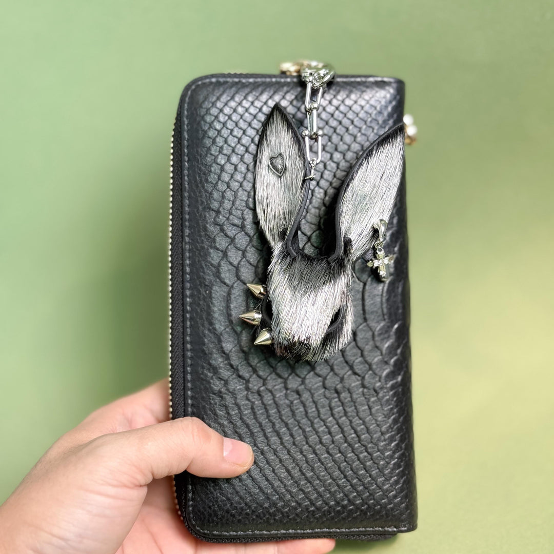 Silver Horsehair Bunny Bag Charm — product photograph 4