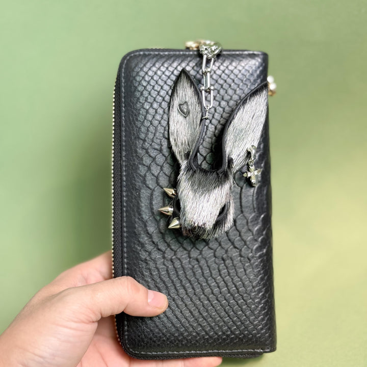 Silver Horsehair Bunny Bag Charm — product photograph 4