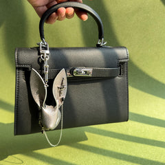 Silver Lambskin Rabbit Bag Charm — product photograph 3