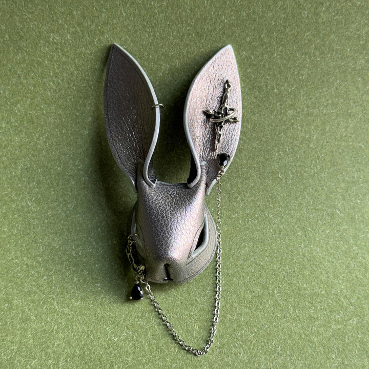 Silver Lambskin Rabbit Bag Charm — product photograph 9