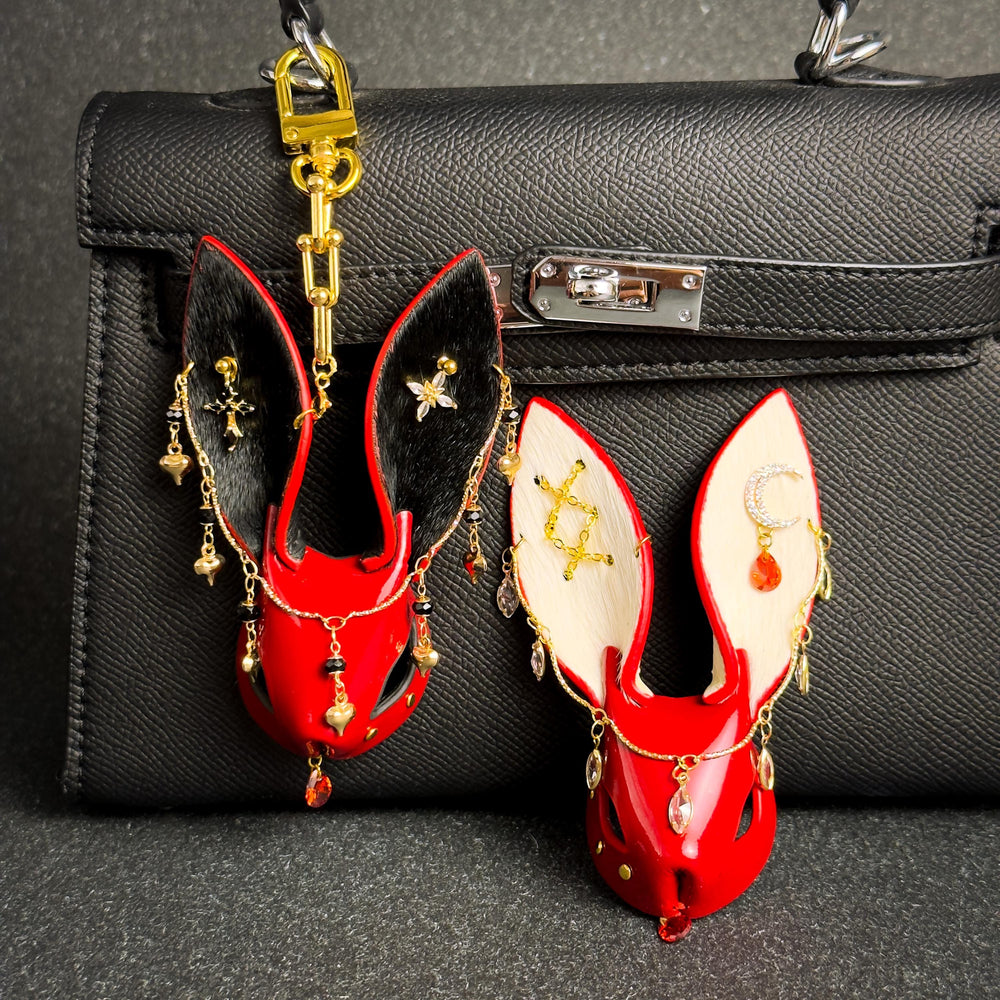 Gothic Horsehair Rabbit Bag Charm — product photograph 2