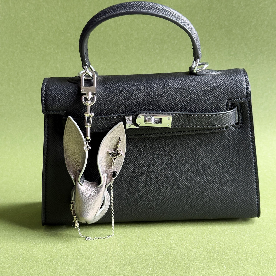 Silver Lambskin Rabbit Bag Charm — product photograph 4