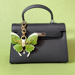 Green Floral Horsehair Butterfly Bag Charm — product photograph 7