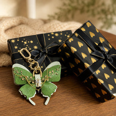 Green Floral Horsehair Butterfly Bag Charm — product photograph 6
