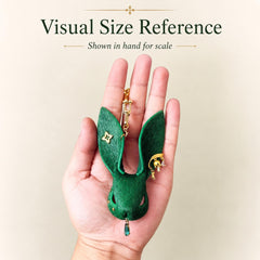 Forest Green Leather Rabbit Bag Charm — product photograph 5