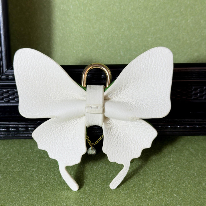 Green Floral Horsehair Butterfly Bag Charm — product photograph 10