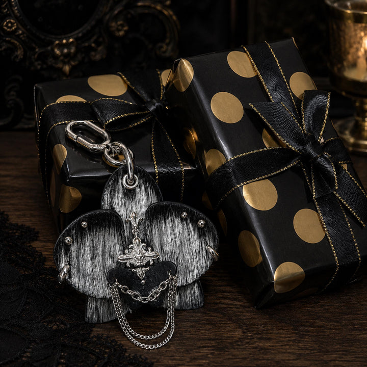Silver Horsehair Leather Orchid Bag Charm — product photograph 8