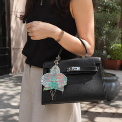 Iridescent Leather Orchid Bag Charm — product photograph 7