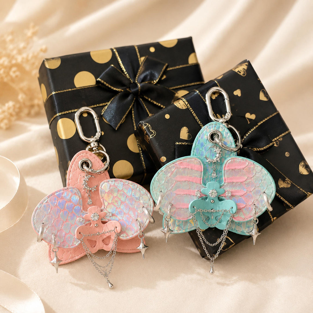 Iridescent Leather Orchid Bag Charm — product photograph 9