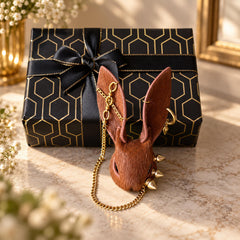 Vintage Brown Horsehair Bunny Bag Charm — product photograph 10