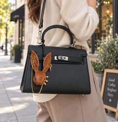 Vintage Brown Horsehair Bunny Bag Charm — product photograph 6