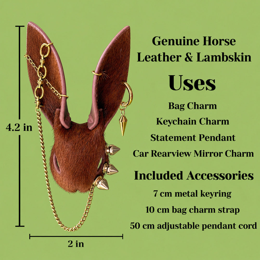 Vintage Brown Horsehair Bunny Bag Charm — product photograph 9