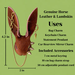 Vintage Brown Horsehair Bunny Bag Charm — product photograph 9
