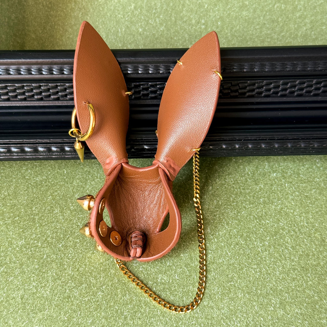 Vintage Brown Horsehair Bunny Bag Charm — product photograph 15