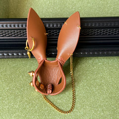 Vintage Brown Horsehair Bunny Bag Charm — product photograph 15