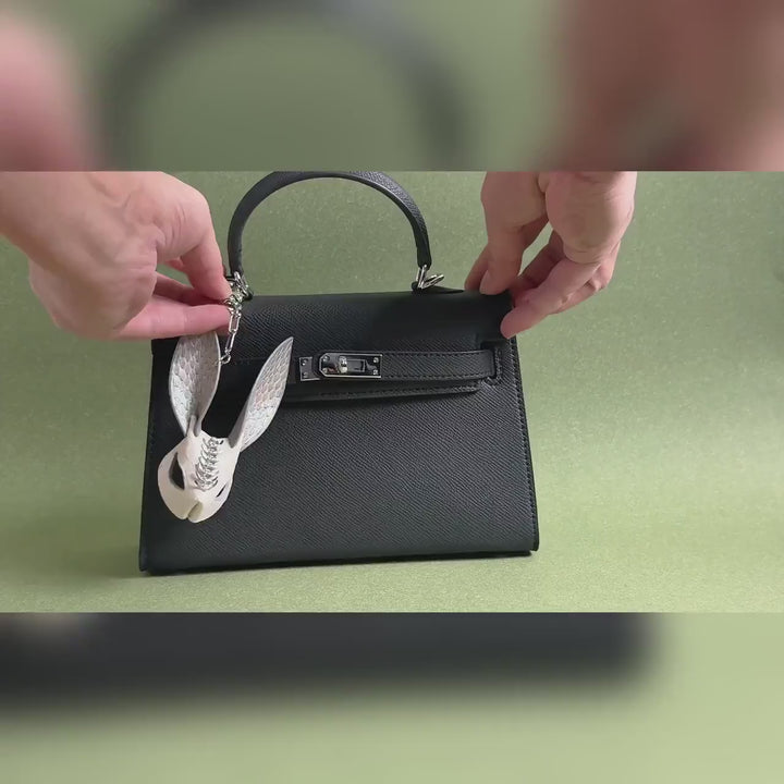 Snakeskin & Lambskin Bunny Keychain