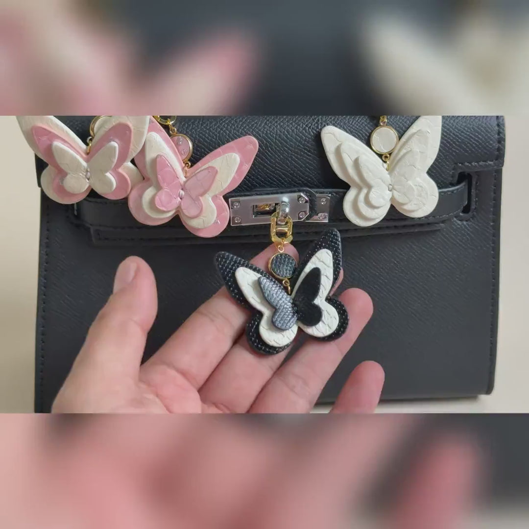 Leather Butterfly Zipper Charm