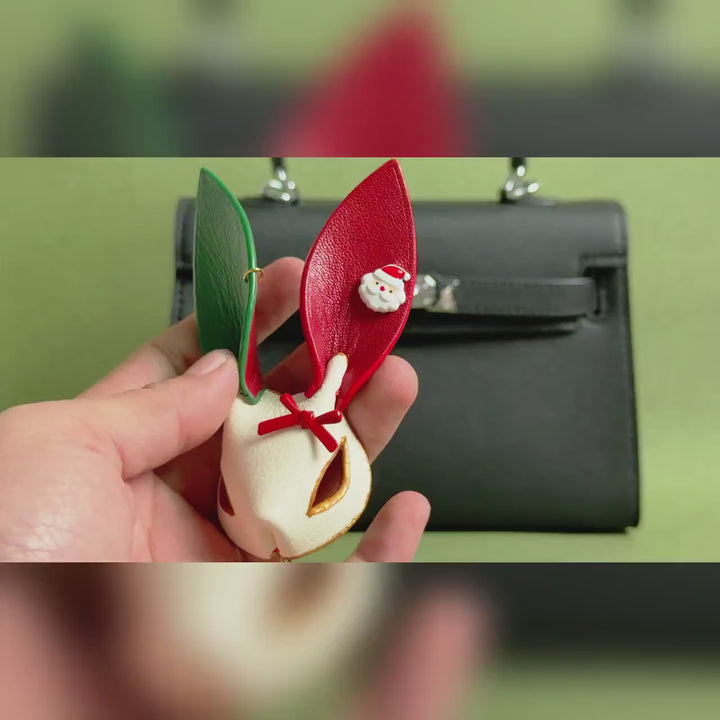 Christmas Leather Bunny Charm & Gift Set