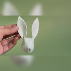 Custom White Lambskin Bunny Bag Charm