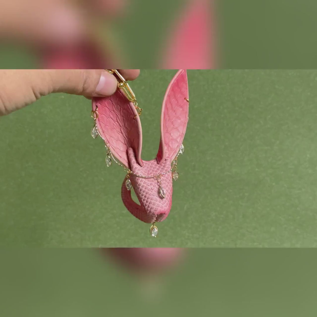 Lambskin & Snakeskin Bunny Bag Charm