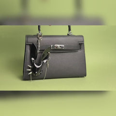 Black Lacquered Lambskin Bunny Bag Charm