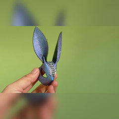 Blue-Purple Iridescent Snakeskin Bunny Charm