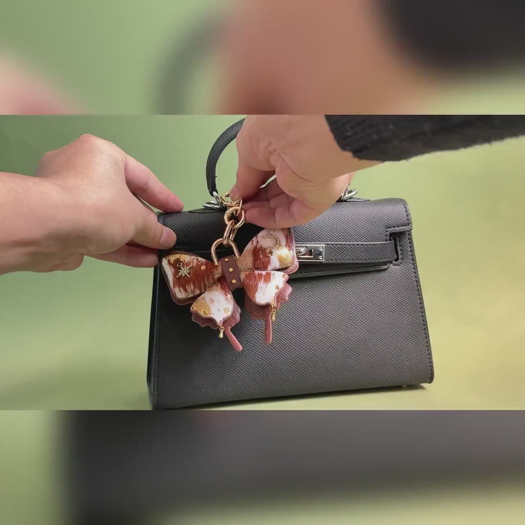 Horsehair & Lambskin Butterfly Bag Charm