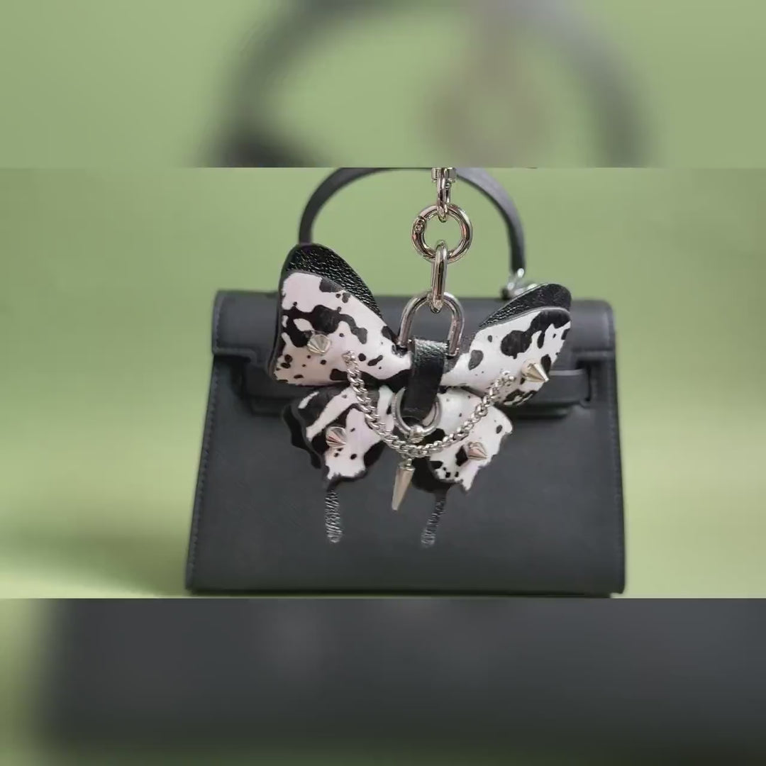 Horsehair Leather Butterfly Bag Charm