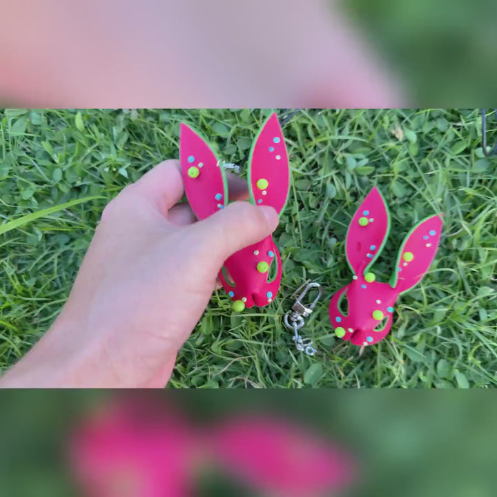 Lambskin Bunny Keychain Pendant